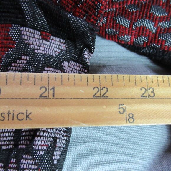 Maggie Sweet Jacket Womens L Red Gray Quilted Patchwork Retro Tapestry Textile - Picture 7 of 8